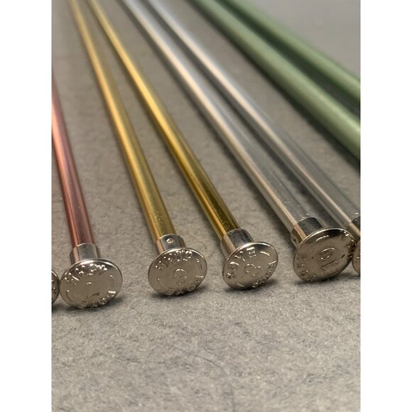 Set of 6 Aluminum Knitting Needles Sizes 2, 6, 7, 8, 10, 11 - Picture 3 of 7